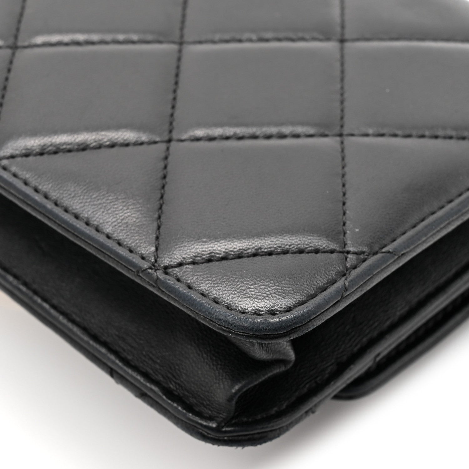 Chanel Lambskin Quilted Golden Class Wallet on Chain WOC Black 11 of 15