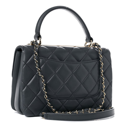 Chanel Lambskin Quilted Small Trendy CC Dual Handle Flap Bag Dark Grey 3 of 10