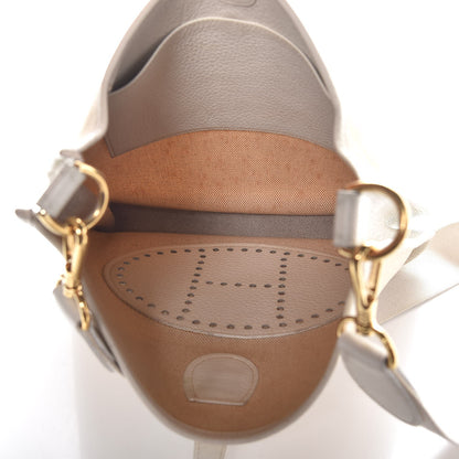 Hermes Toile Taurillon Clemence Evelyne PM Blanc White 5 of 11