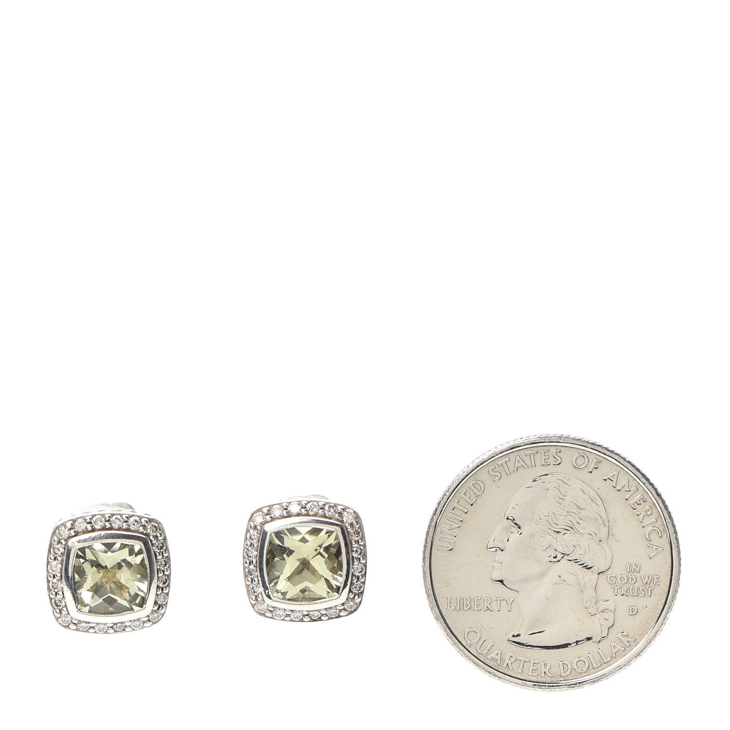 Sterling Silver Diamond Lemon Citrine 7mm Albion Earrings