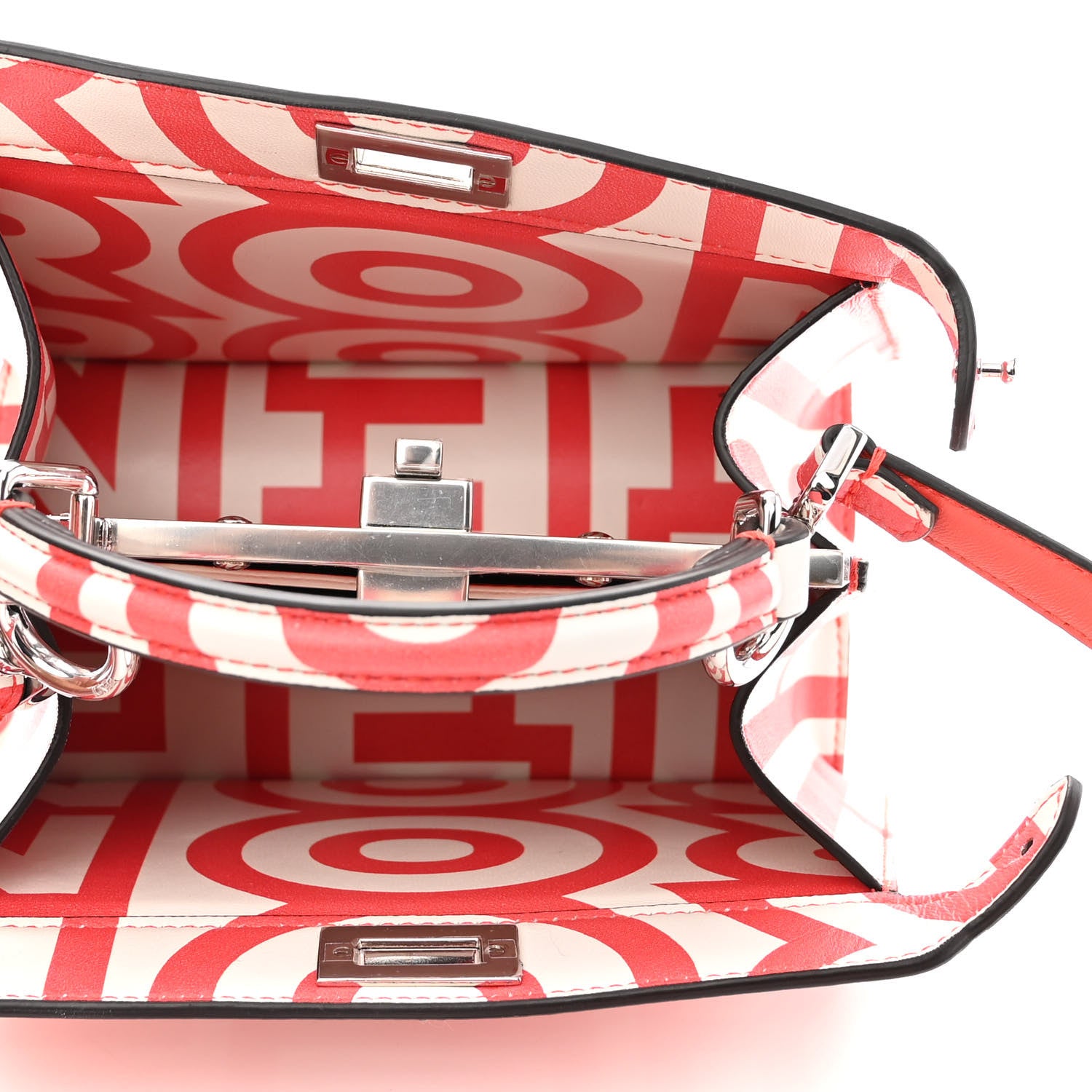 Fendi X MARC JACOBS Nappa Lunar New Year Petite Peekaboo I SEE U Satchel Glow Coral White 5 of 10