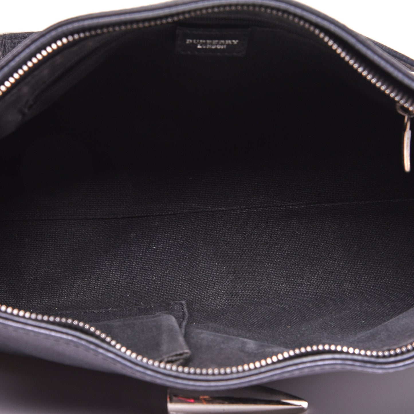 Grainy Calfskin House Check Horn Toggle Shoulder Bag Black