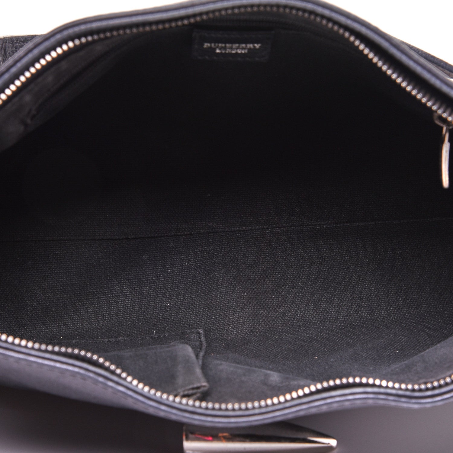 Burberry Grainy Calfskin House Check Horn Toggle Shoulder Bag Black 5 of 11