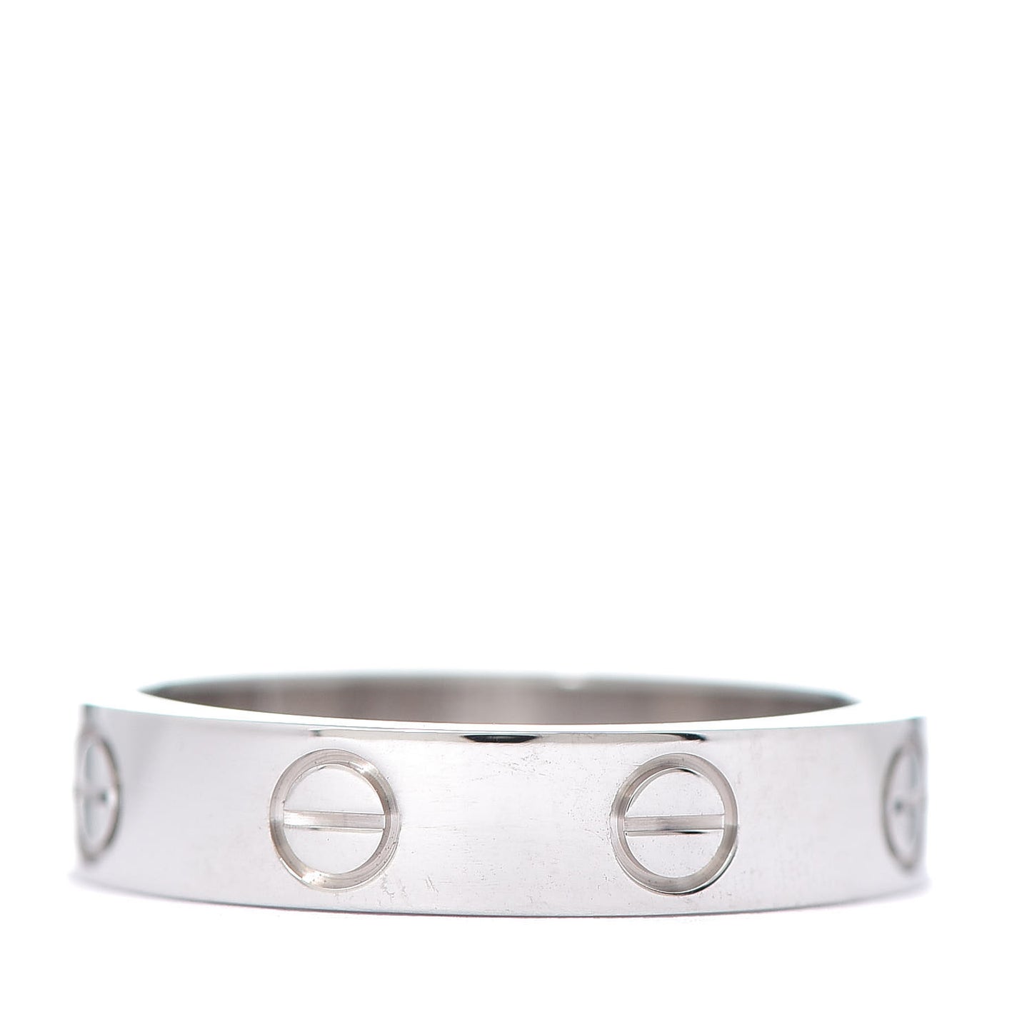 18K White Gold Diamond 4mm LOVE Wedding Band Ring 50 5.25