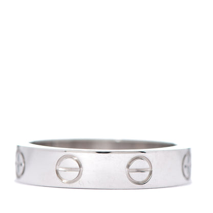 Cartier 18K White Gold Diamond 4mm LOVE Wedding Band Ring 50 5.25 3 of 5