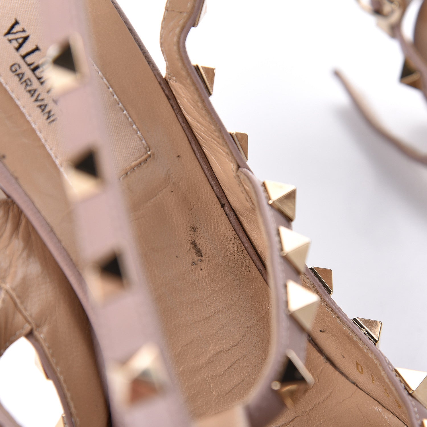 Valentino Garavani Nappa Rockstud Ankle Strap Pumps 36.5 Poudre 7 of 20