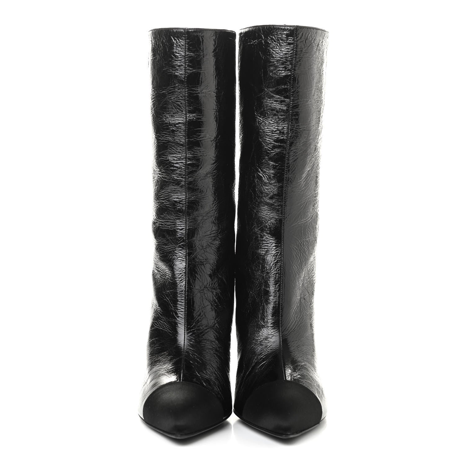 Chanel Crumpled Calfskin Grosgrain Gabrielle Cap Toe Short Boots 39 Black 2 of 8