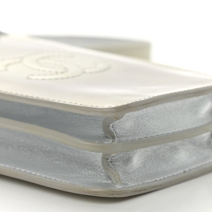 Chanel Metallic Patent Crossbody CC Phone Holder Silver 9 of 12