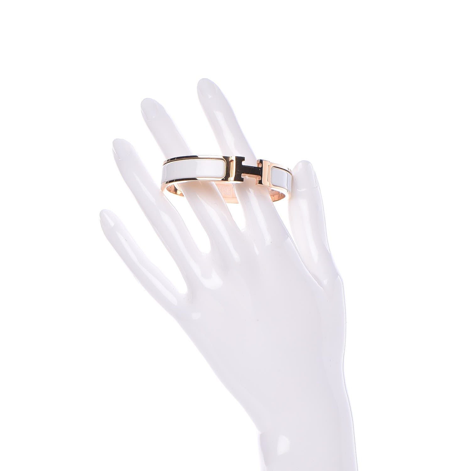 Hermes Enamel Narrow Clic Clac H Bracelet PM White 2 of 5