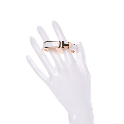 Hermes Enamel Narrow Clic Clac H Bracelet PM White 2 of 5