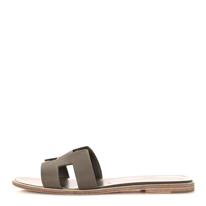 Hermes Epsom Oran Sandals 40.5 Etoupe 1 of 12