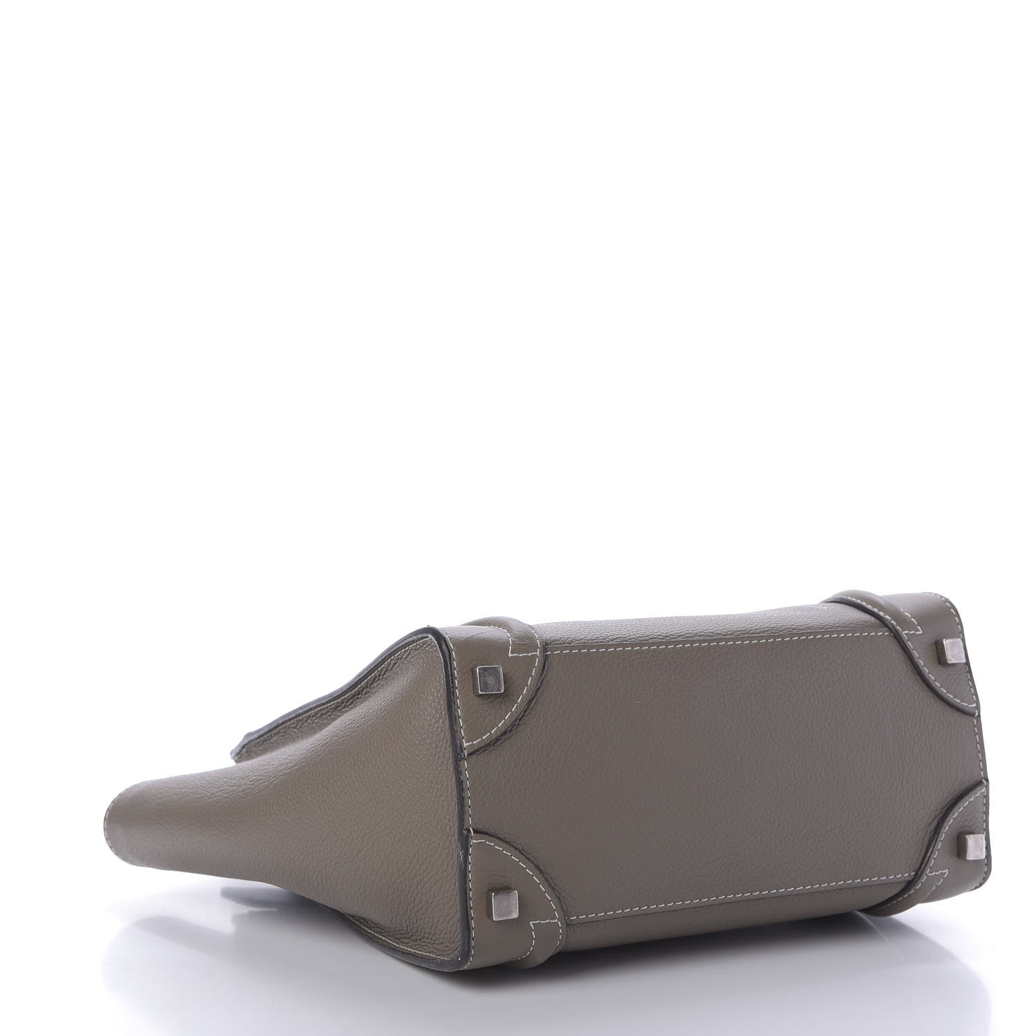 Celine Drummed Calfskin Micro Luggage Souris 4 of 9