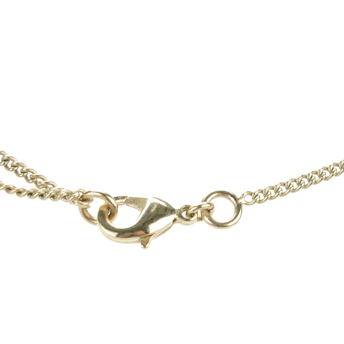 Enamel CC Drop Necklace Gold