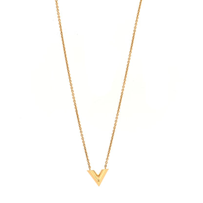 Louis Vuitton Brass Essential V Necklace Gold 1 of 6