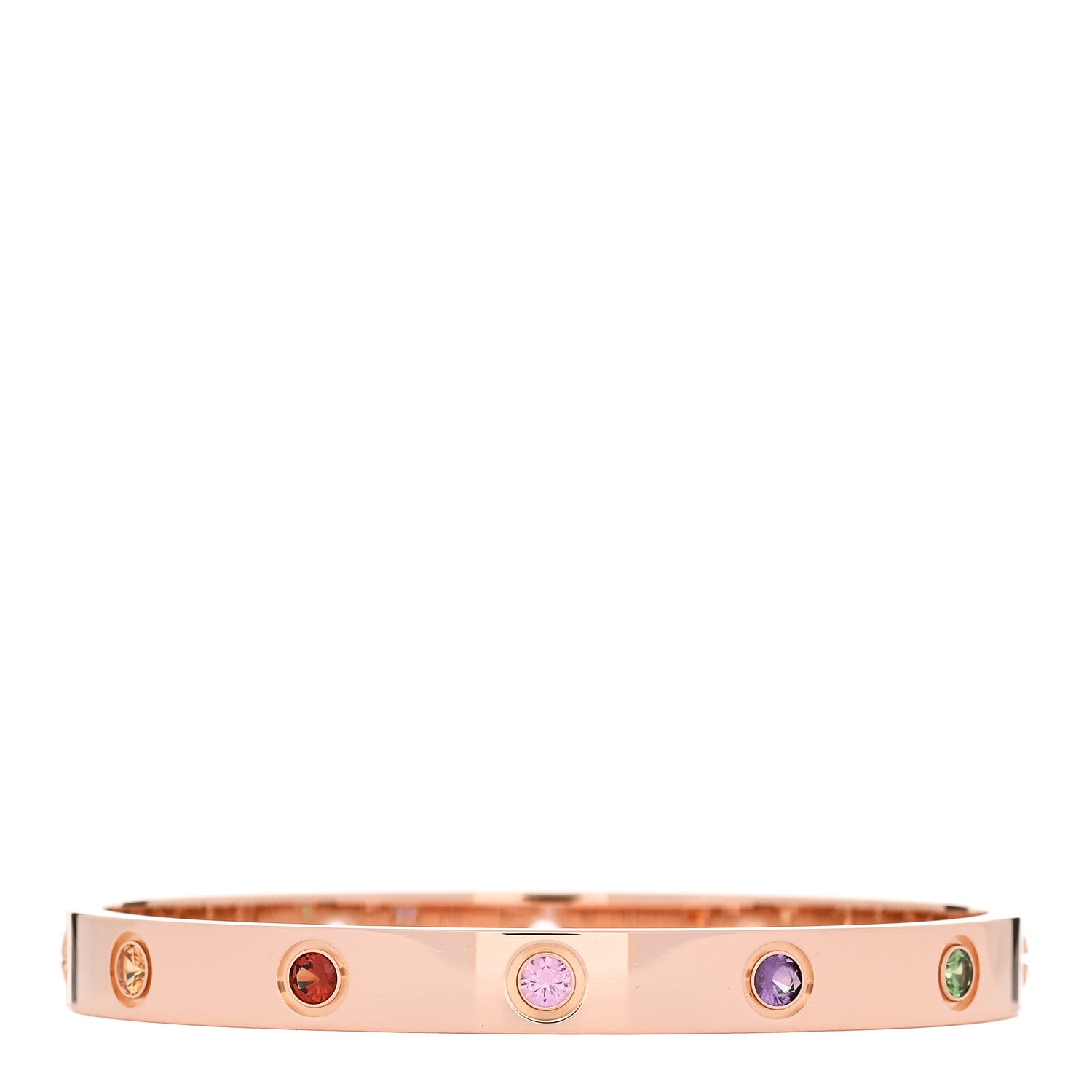 Cartier 18K Pink Gold Sapphire Garnet Amethyst LOVE Bracelet 16 2 of 7