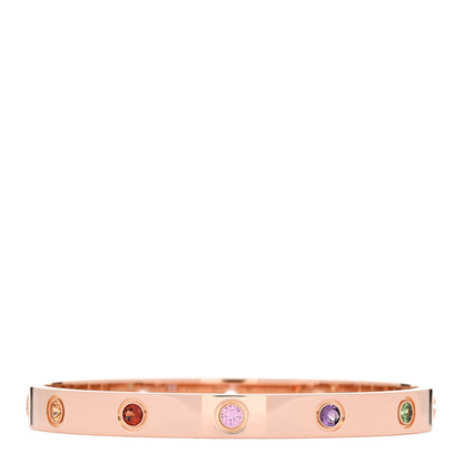Cartier 18K Pink Gold Sapphire Garnet Amethyst LOVE Bracelet 16 2 of 7