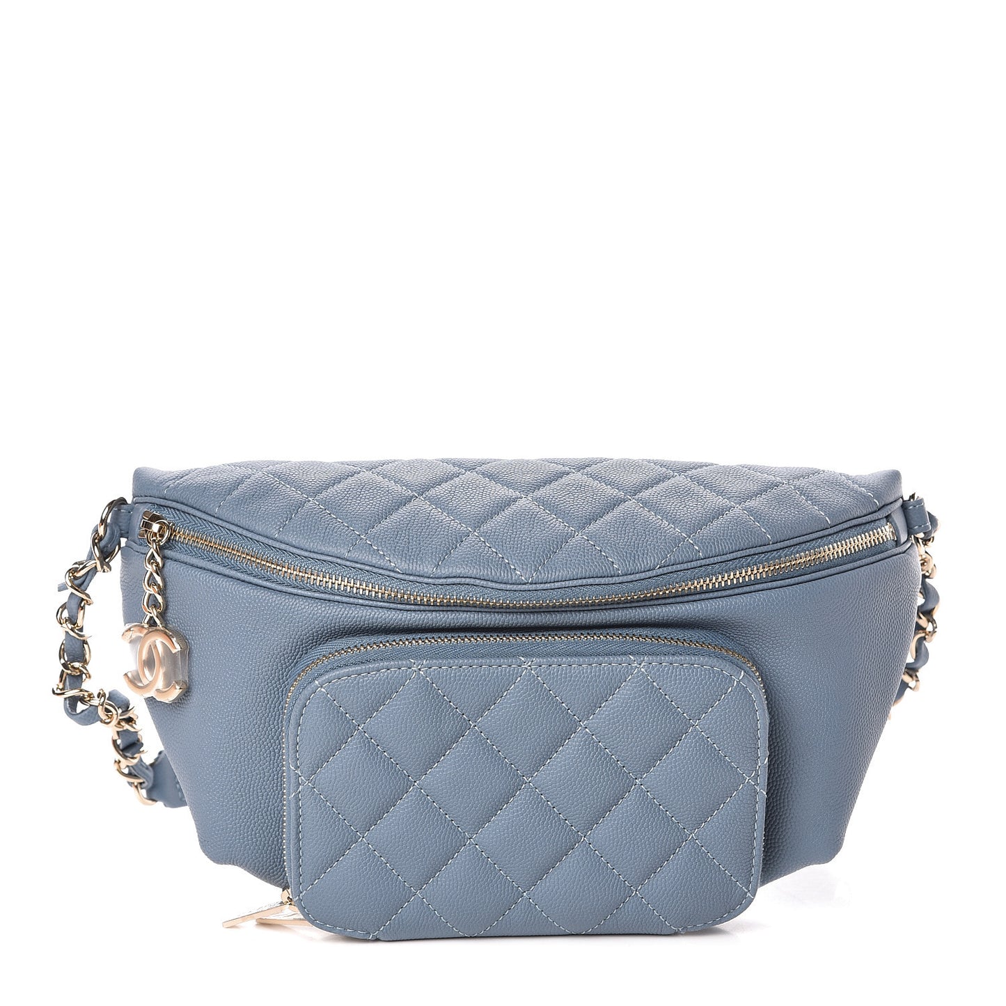 Caviar Quilted Business Affinity Waist Bag Blue