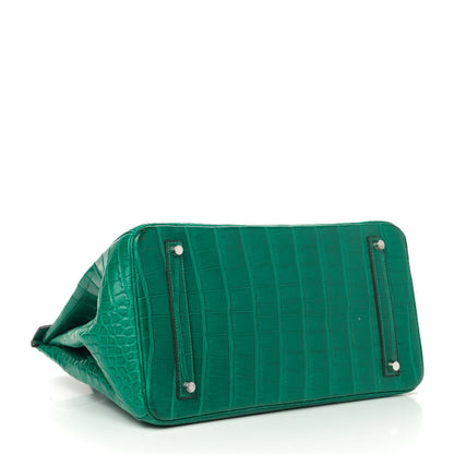 Hermes Matte Alligator Birkin 35 Malachite 3 of 18