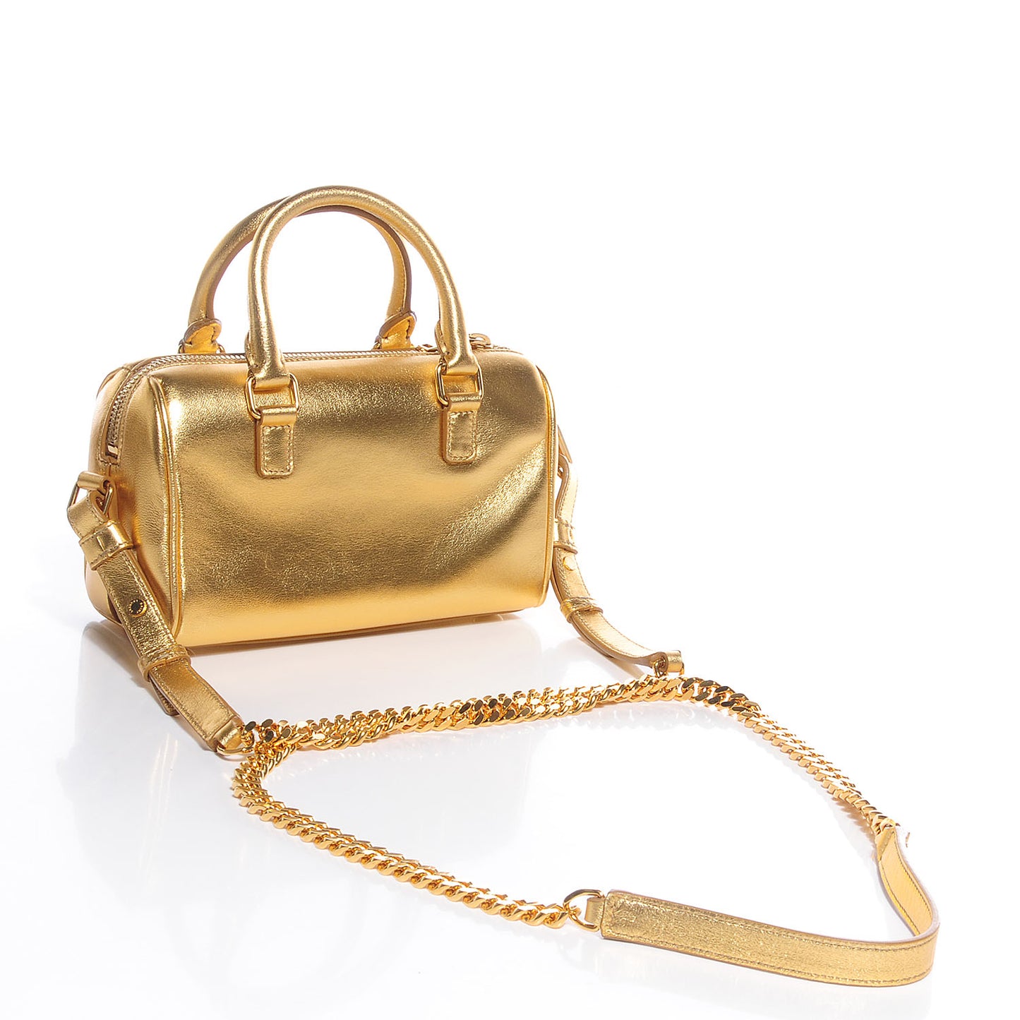 Metallic Leather Classic Duffle Toy Gold