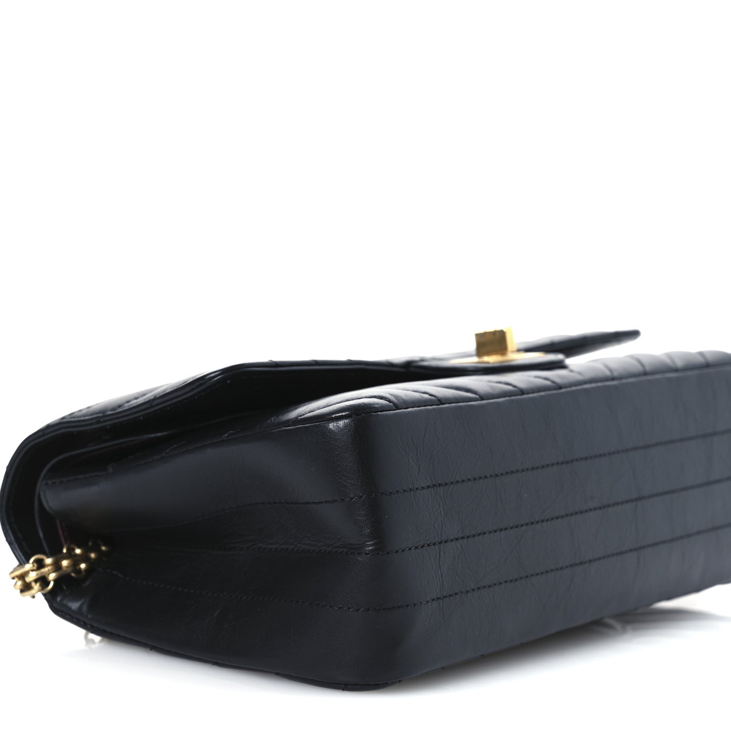 Aged Calfskin Chevron Quilted 2.55 Reissue 225 Flap Black