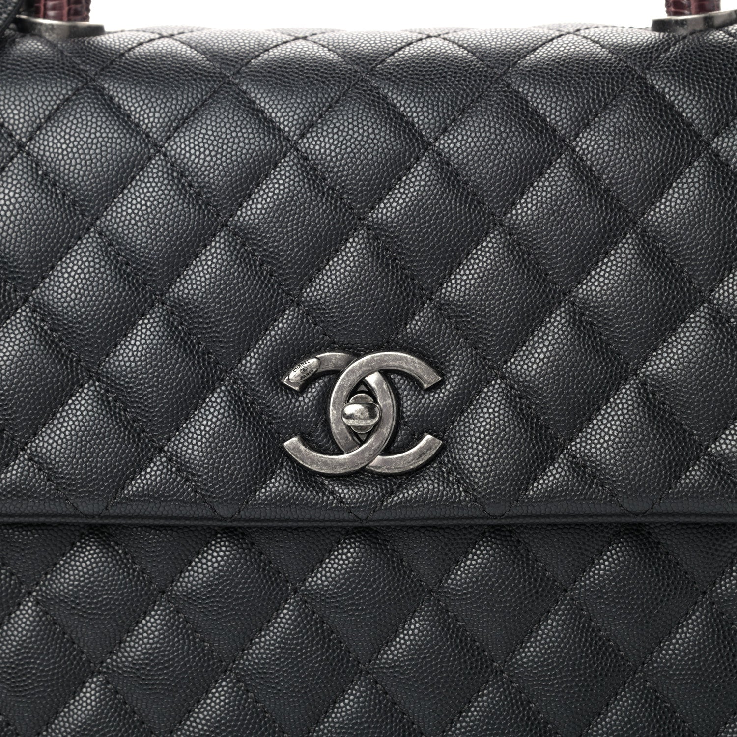Chanel Caviar Lizard Quilted Medium Coco Handle Flap Black 10 of 10
