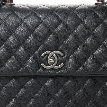 Chanel Caviar Lizard Quilted Medium Coco Handle Flap Black 10 of 10