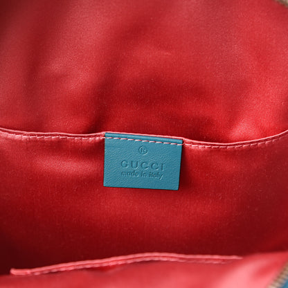 Gucci Velvet Matelasse GG Marmont Dome Backpack Pavone Cyan 5 of 8