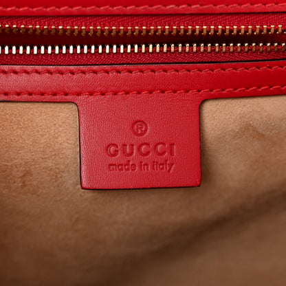Gucci Calfskin Medium Sylvie Top Handle Bag Hibiscus Red 6 of 19