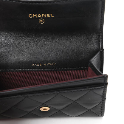 Chanel Lambskin Quilted Flap Card Holder Black 8 of 11