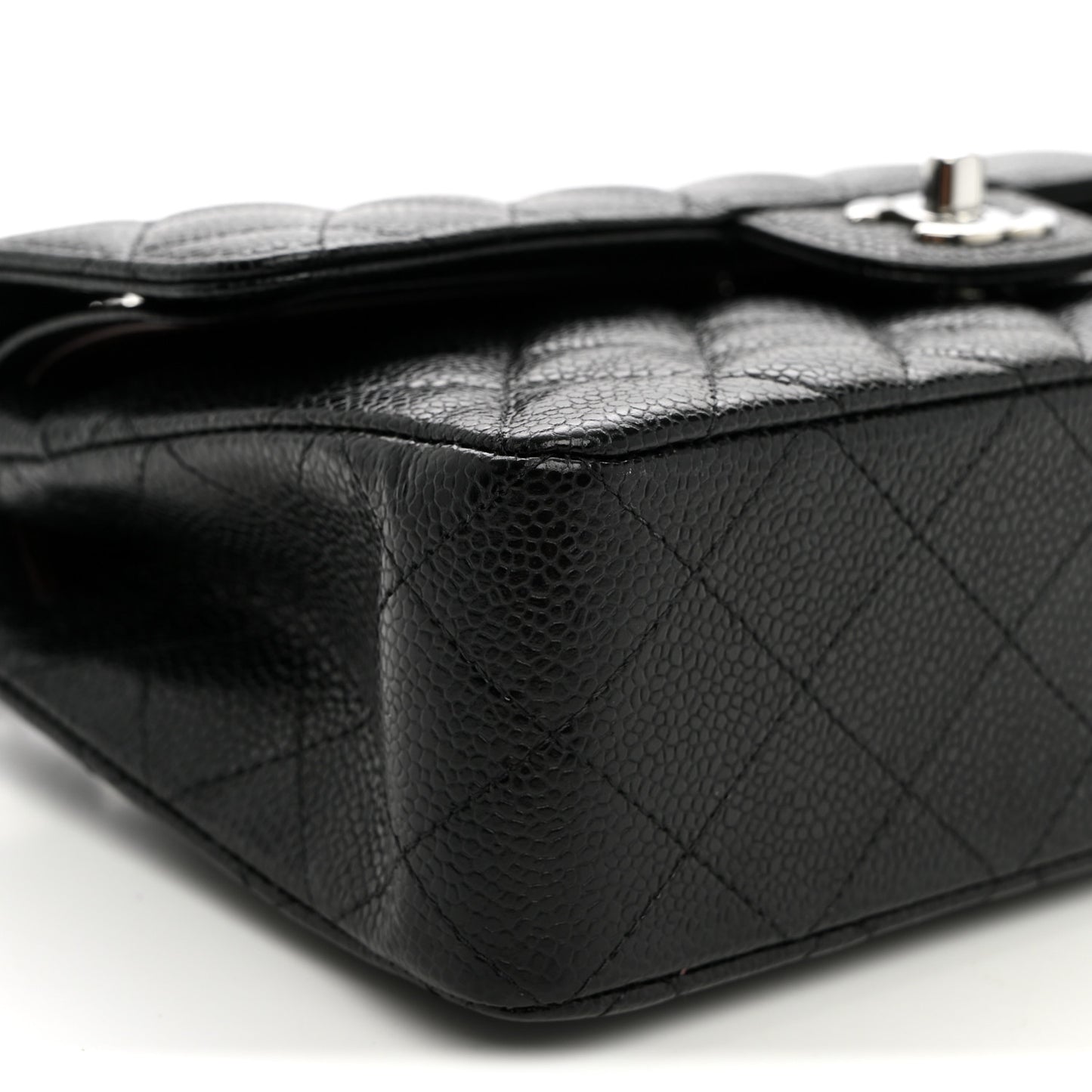 Caviar Quilted Small Double Flap Black