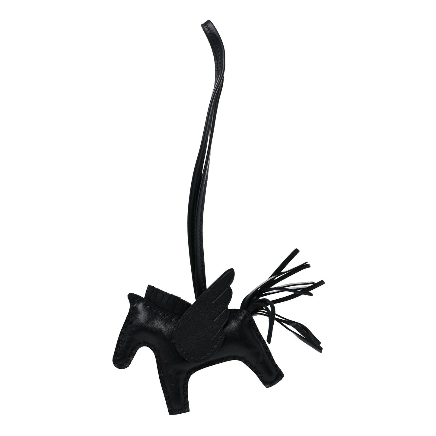 Milo Lambskin Grigri Rodeo Pegase Horse Bag Charm PM So Black
