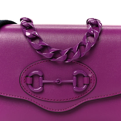 Gucci Azalea Calfskin Web Small Horsebit 1955 Crossbody Bag Spicy Cyclamin 9 of 11
