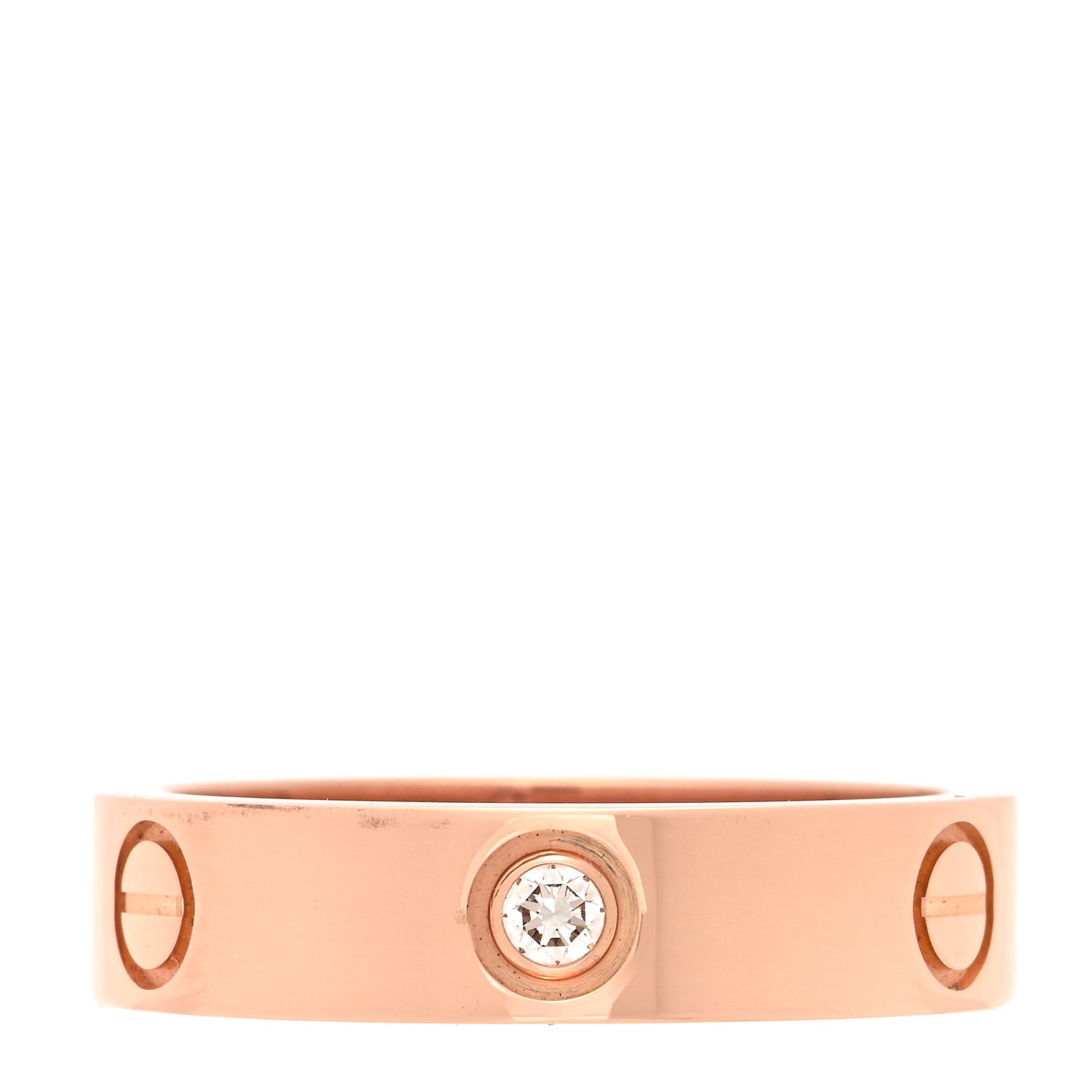 Cartier 18K Pink Gold 3 Diamond 5.5mm LOVE Ring 61 9.5 3 of 5