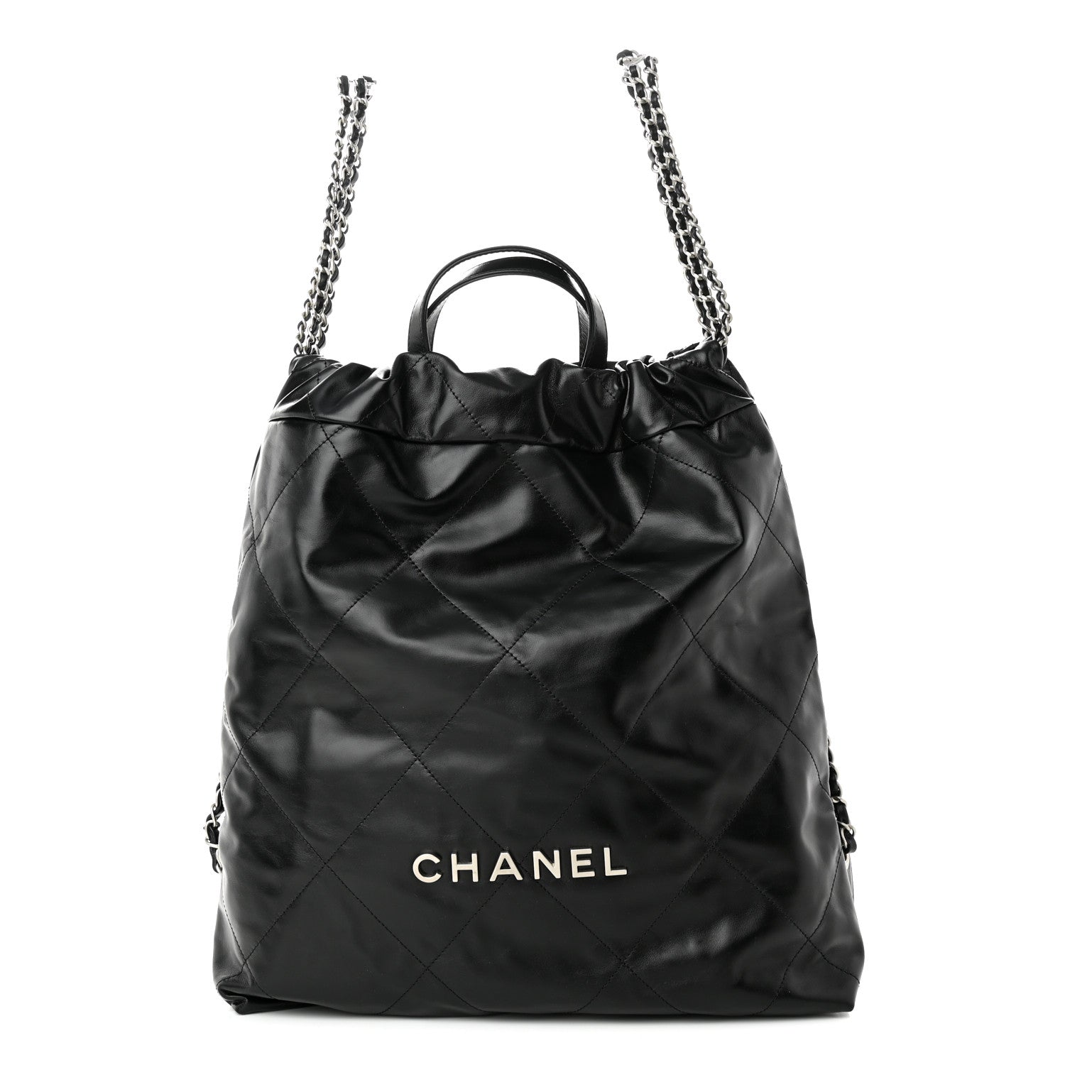 Chanel Shiny Calfskin Quilted Chanel 22 Backpack Black 1 of 10