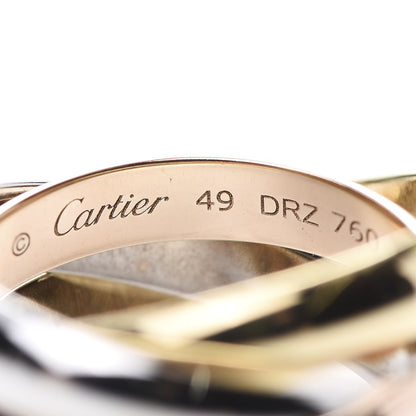 Cartier 18K Pink Yellow White Gold Classic Trinity Ring 49 4.75 4 of 6