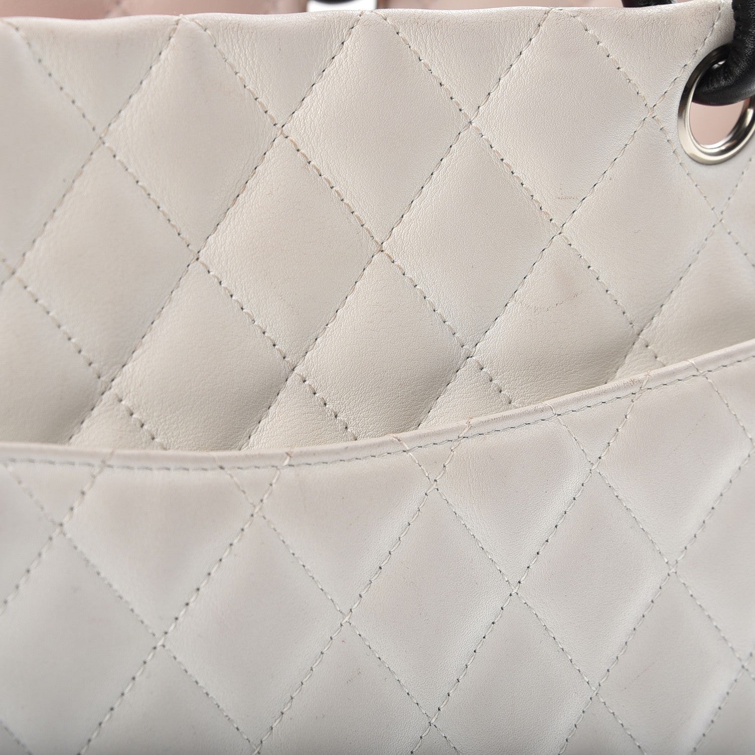 Chanel Calfskin Quilted Large Cambon Tote White Black 12 of 13