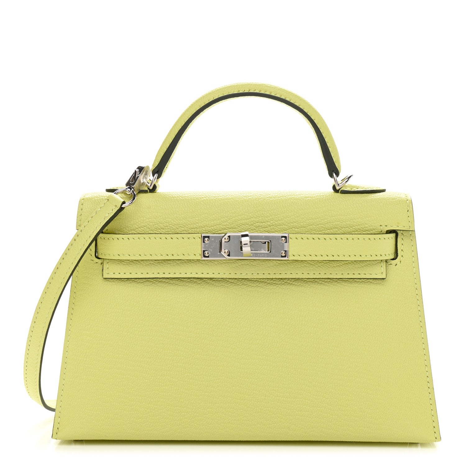 Hermes Chevre Mysore Mini Kelly Sellier 20 Jaune Bourgeon 1 of 9