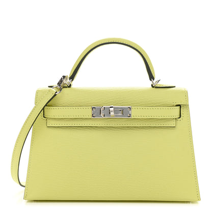 Hermes Chevre Mysore Mini Kelly Sellier 20 Jaune Bourgeon 1 of 9