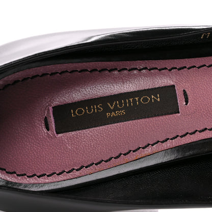 Louis Vuitton LOUIS VUITTON Smooth Calfskin Buckle Peep Toe Pumps 36 Black 8 of 9