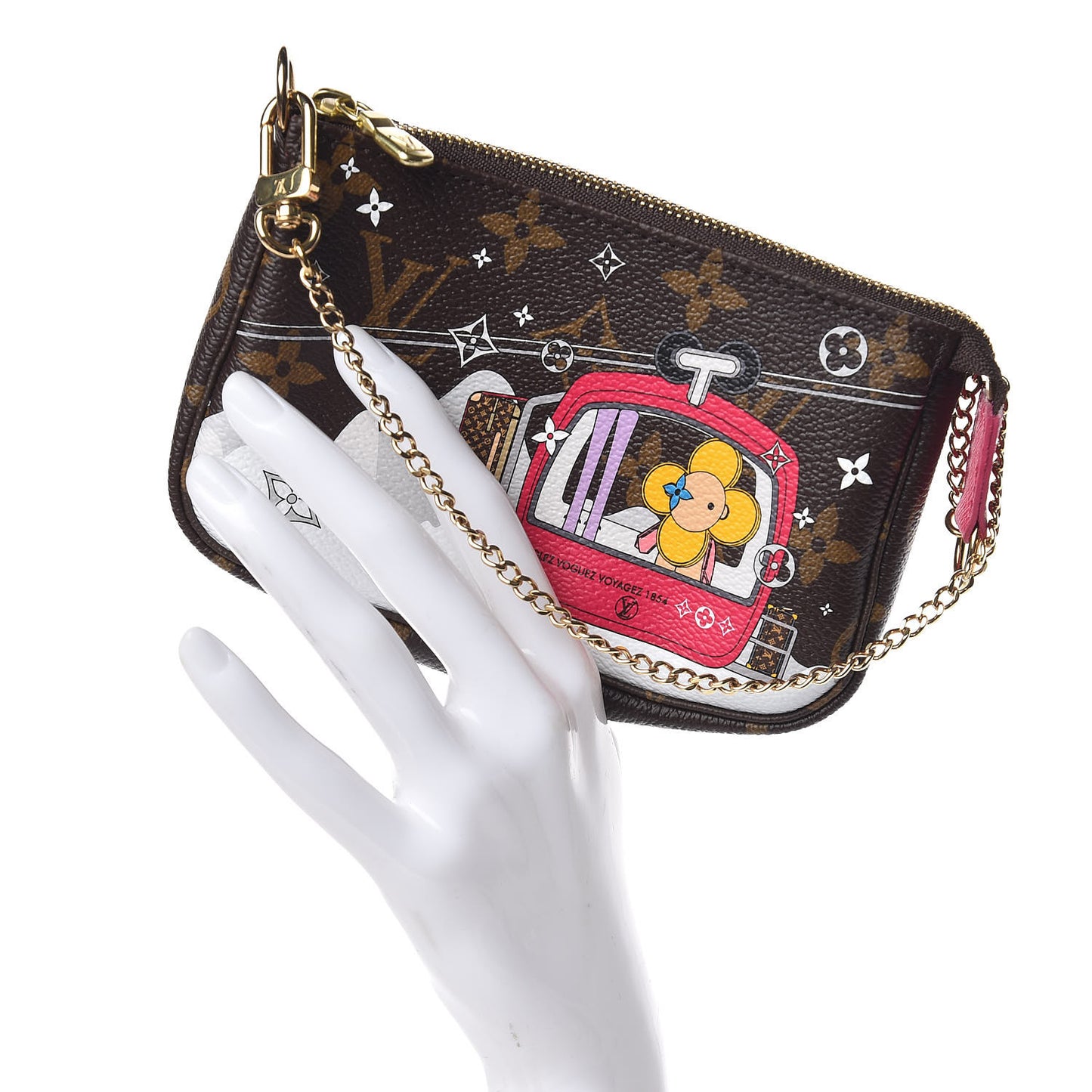Monogram 2019 Christmas Animation Mini Courchevel Pochette Accessories Fuchsia
