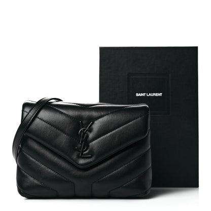 Saint Laurent Calfskin Y Quilted Monogram Toy Loulou Crossbody Bag Black 13 of 13