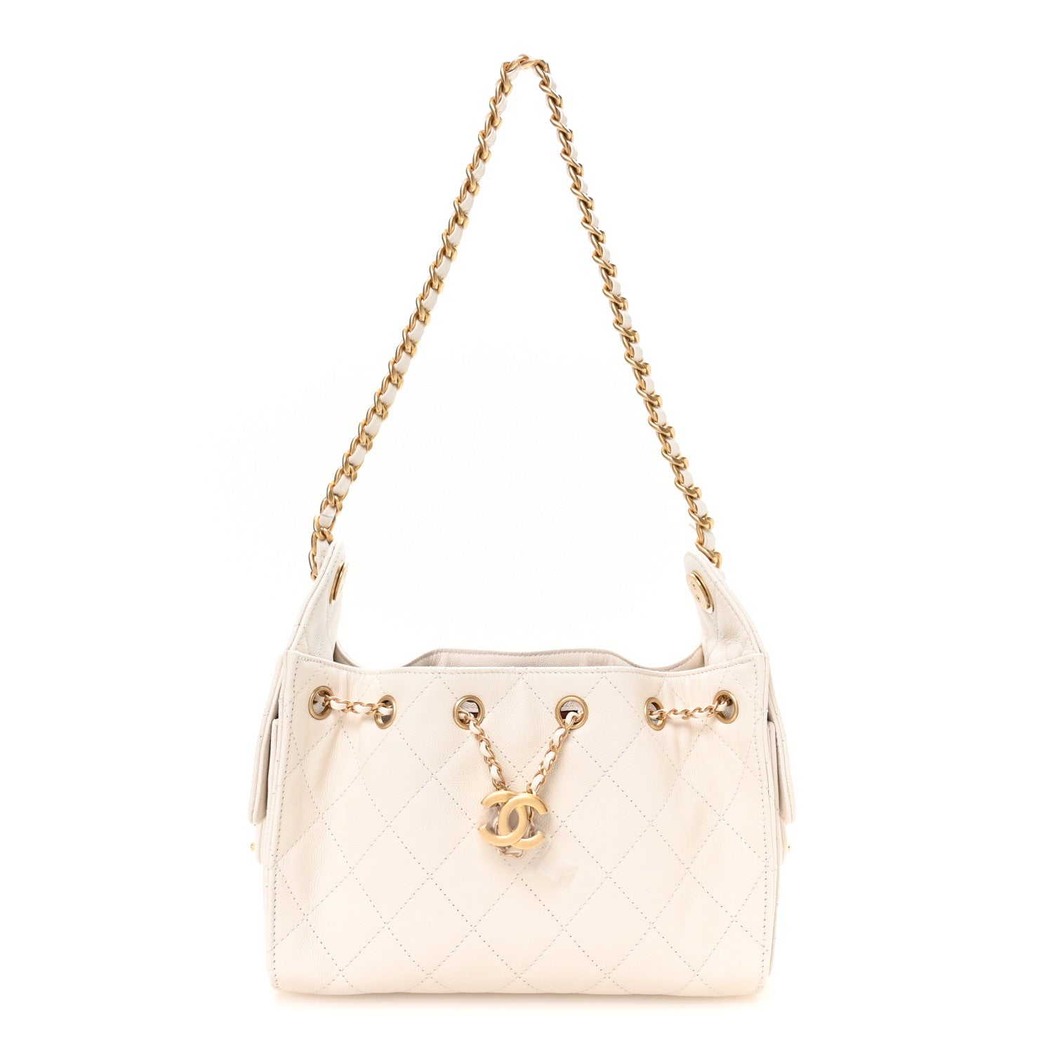 Chanel Caviar Quilted Mini Chanel 25 Handbag White 1 of 11