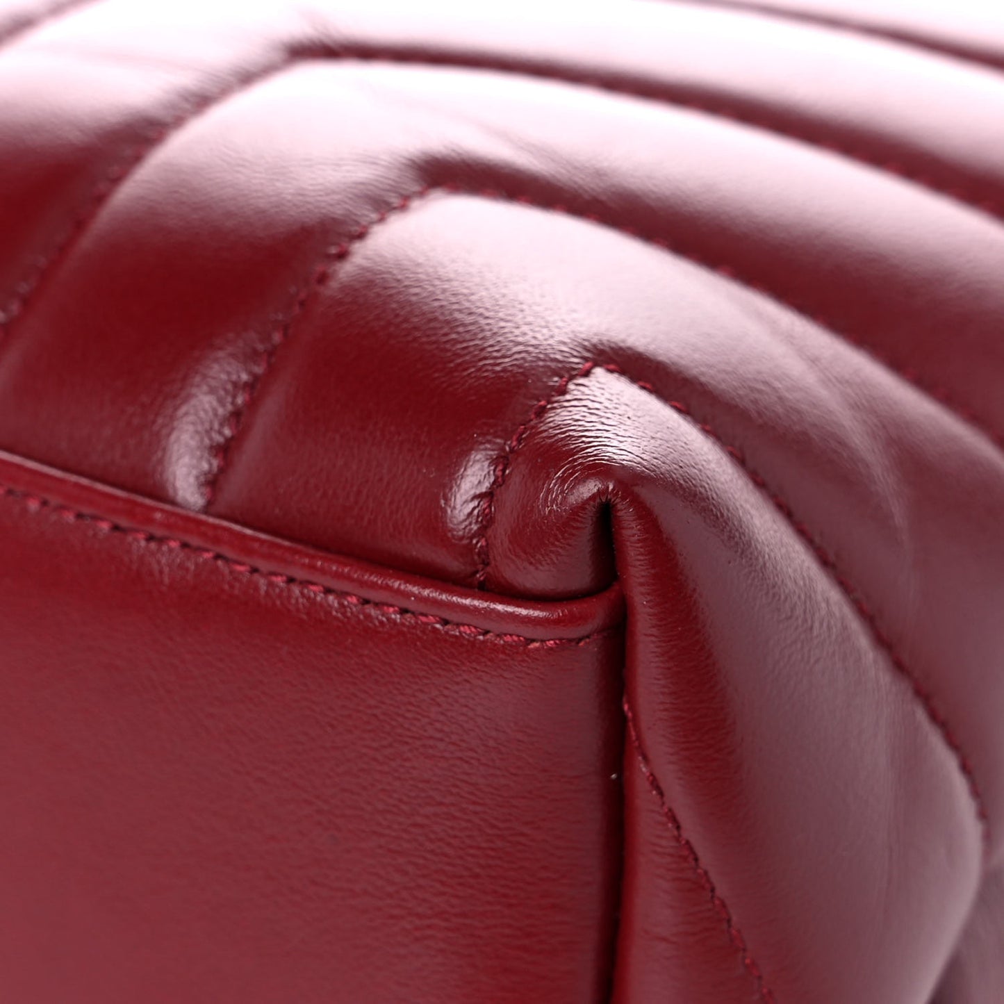 Calfskin Y Quilted Monogram Medium Loulou Chain Satchel Rouge Legion