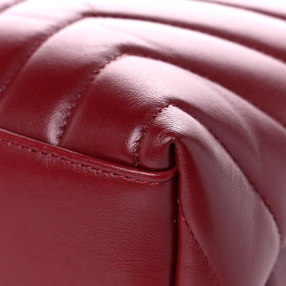 Saint Laurent Calfskin Y Quilted Monogram Medium Loulou Chain Satchel Rouge Legion 12 of 16