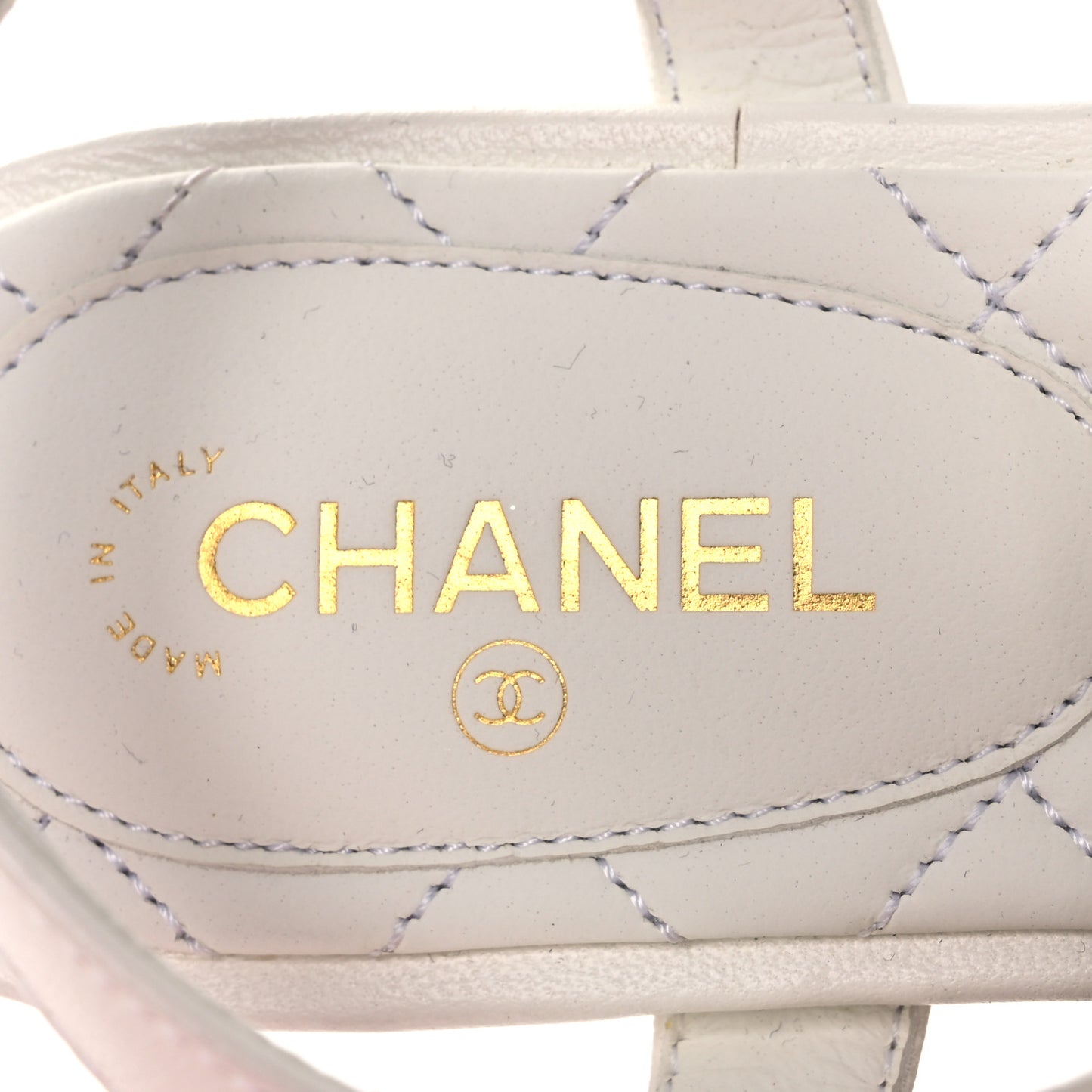 Lambskin CC Thong Sandals 36 White