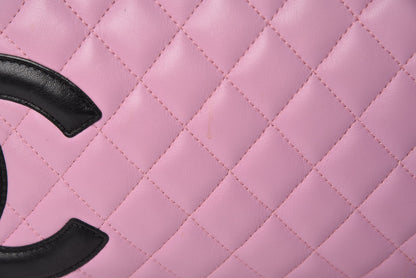 Chanel Calfskin Quilted Large Cambon Bowler Pink Black 16 of 21