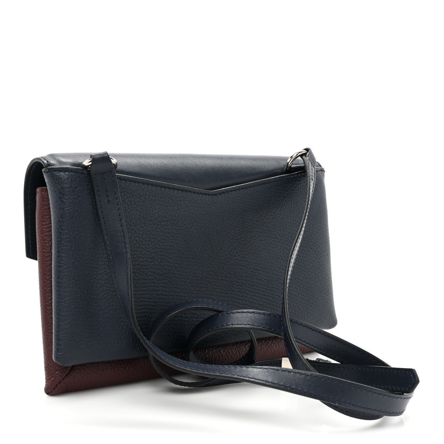 Givenchy Calfskin Duetto Crossbody Bag Blue Burgundy 3 of 13