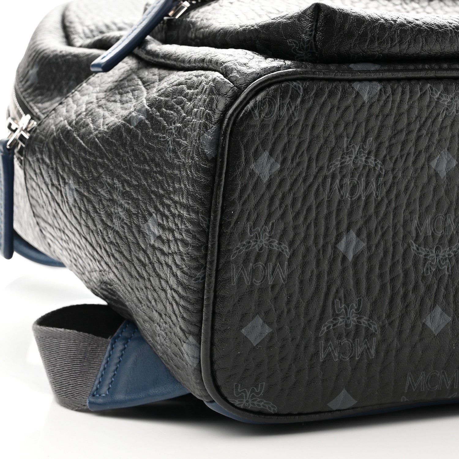 MCM Visetos Chevron Stripe Small Stark Backpack Black 8 of 9