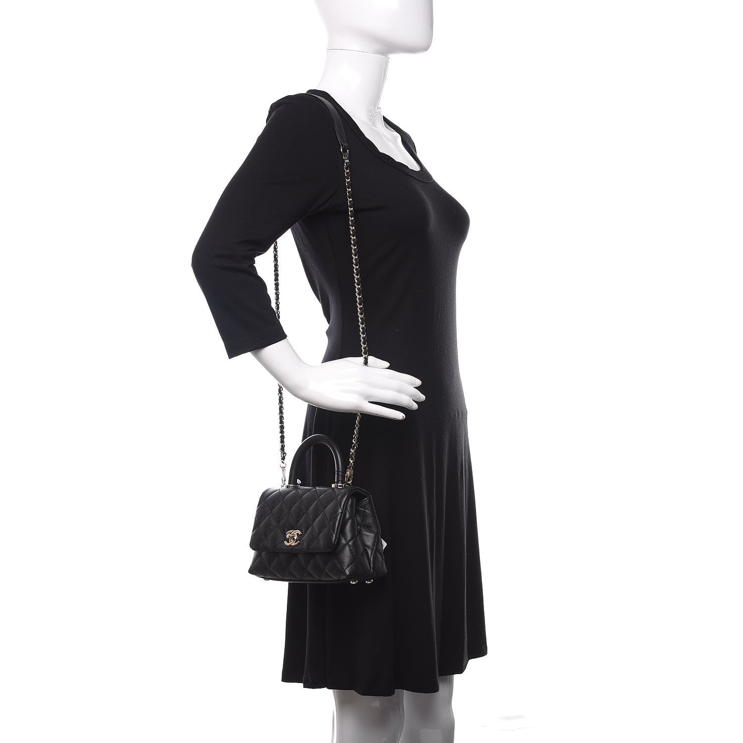 Chanel Caviar Quilted Extra Mini Coco Handle Flap Black 2 of 11