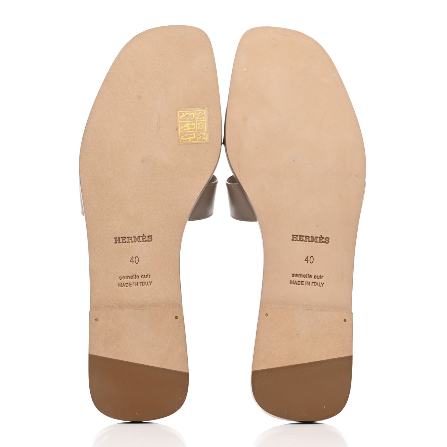 Box Calfskin Oran Sandals 40 Beige Mastic